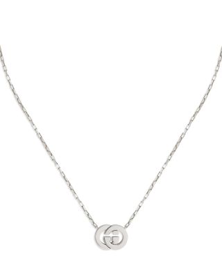 Sterling Silver Interlocking G Logo Pendant Necklace, 17.7"
