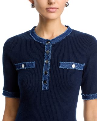 Elbow Sleeve Crewneck Top