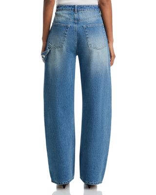 Sydnee High Rise Barrel Jeans with Scarf in Marina Wash