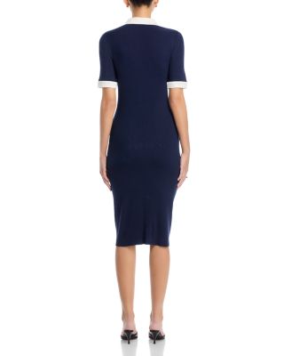 Elbow Sleeve Rib Sweater Dress