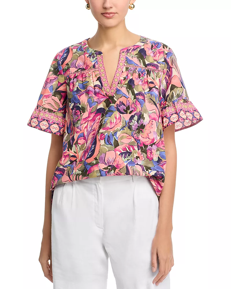 Tommy Bahama Garden Oasis Flutter Sleeve Top