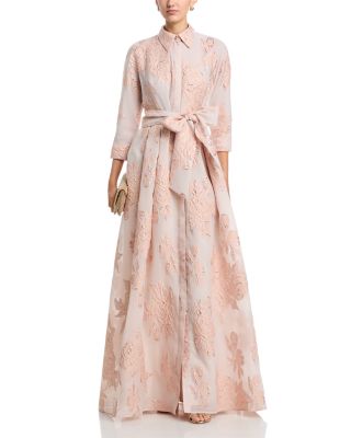 Metallic Jacquard Shirt Dress Gown