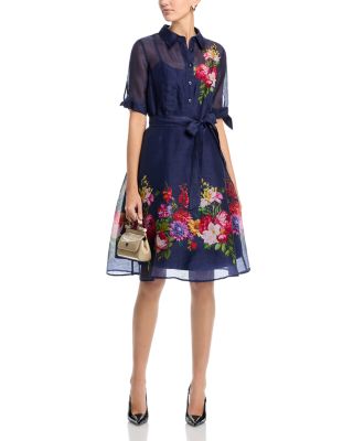 Floral Border Shirtdress