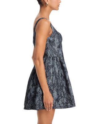 Denim Lace Tweed Mini Dress - Exclusive
