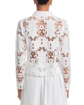 Lace Crop Long Sleeve Blouse - Exclusive