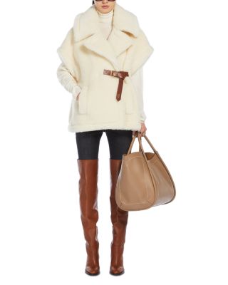 Newabavo1 Alpaca, Wool & Silk Teddy Poncho