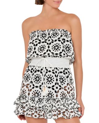 Verity Two Tone Circle Eyelet Dress Swim Cover-Up 