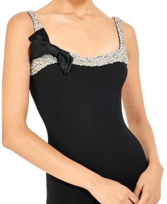  Lucy Crystal-Embellished Bow Midi Dress