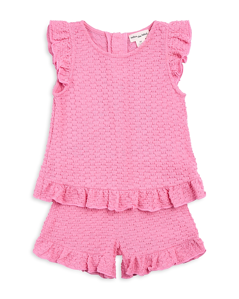 Miles The Label Girls' Popcorn Knit Top & Shorts Set - Baby