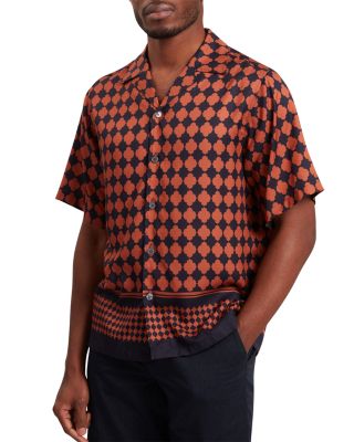 Jirahu Short Sleeve Regular Fit Border Tile Shirt