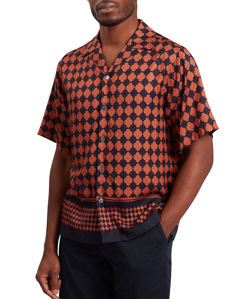 Ted Baker Jirahu Short Sleeve Regular Fit Border Tile Shirt