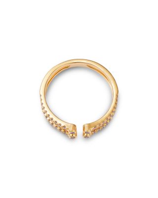 14K Yellow Gold Lab Grown Diamond Double Stack Cuff Ring