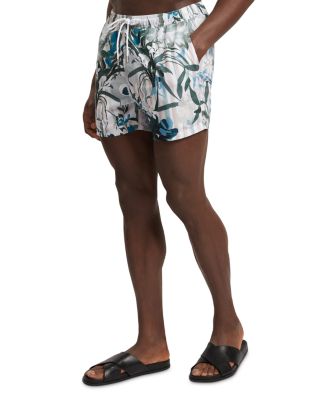 Palmdle Floral Stripe Printed Swim Short