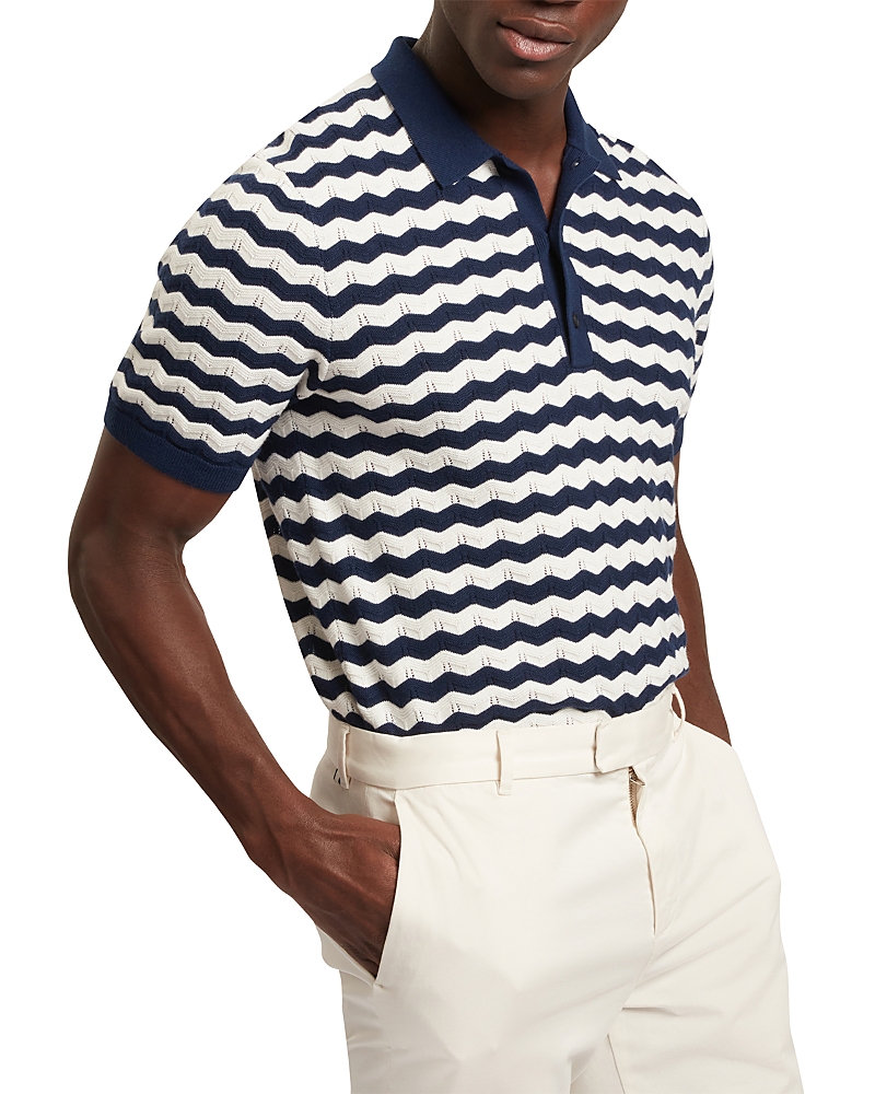 Ted Baker Froobie Short Sleeve Wavy Stitch Detail Polo