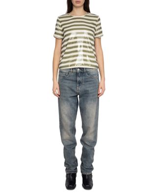 Tchao Sequin Stripe Top 