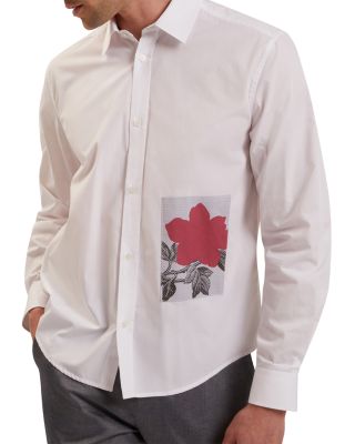 Alviro Long Sleeve Relaxed Placement Floral Shirt