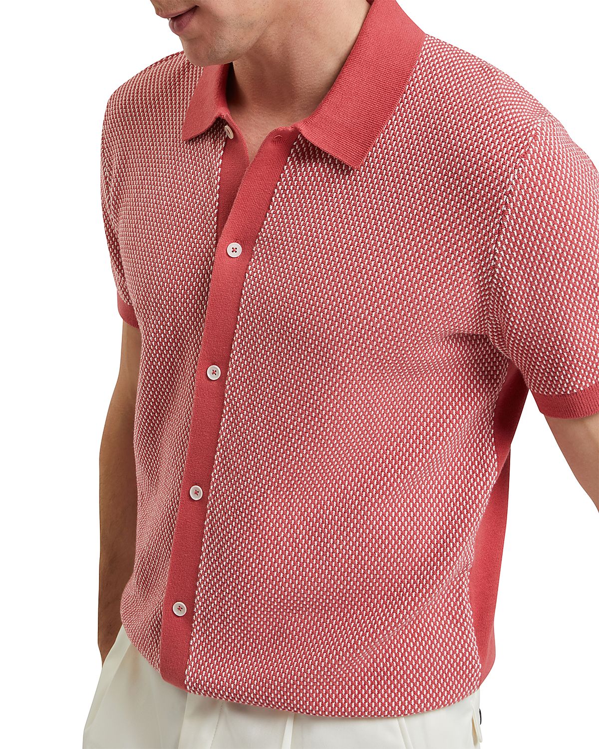 Ted Baker Noliva Short Sleeve Small Stitch Button Through Polo