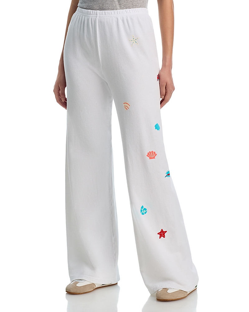 Aqua Macy Seashell Wide Leg Sweatpants - Exclusive