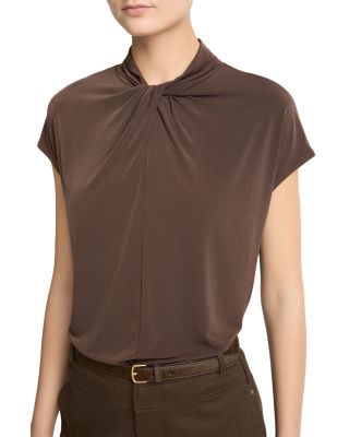 Twist Neck Cap Sleeve Top