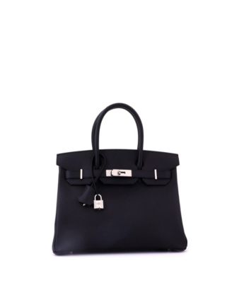 Birkin 30 Handbag Black Epsom with Palladium Hardware