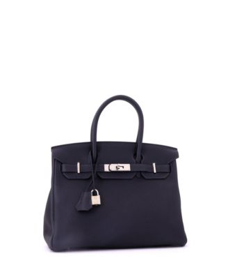 Birkin 30 Handbag Blue Togo with Palladium Hardware