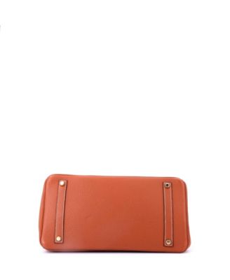 Birkin 35 Handbag Brown Clemence with Gold Hardware