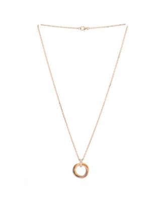  Trinity Pendant Necklace 18K Tricolor Gold and Diamonds, 16.5"