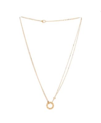  2 Diamonds Love Pendant Necklace 18K Gold and Diamonds, 16"