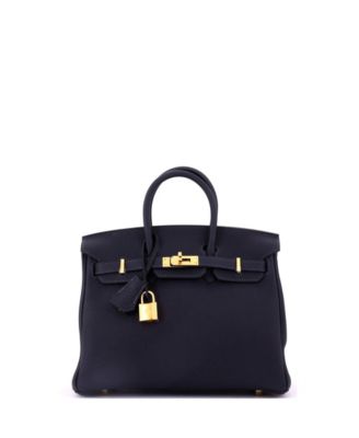 Birkin 25 Handbag Blue Togo with Gold Hardware