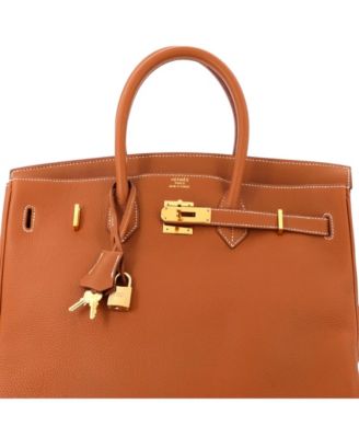 Birkin 35 Handbag Brown Togo with Gold Hardware
