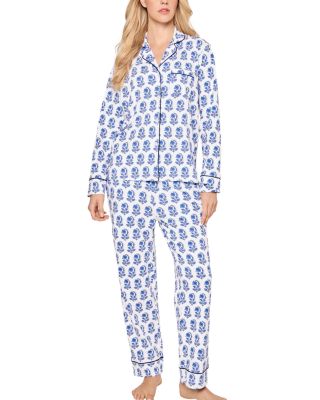 Something Blue Bows Long Pajama Set