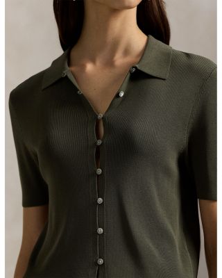 Short Sleeve Collared Cardigan