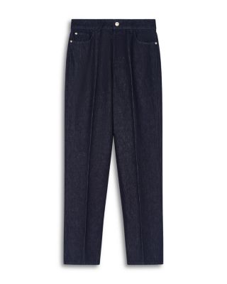 High Rise Straight Jeans in Solid Medium