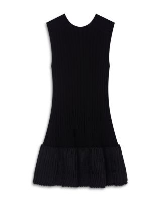 Ribbed Ruffled Hem Dress