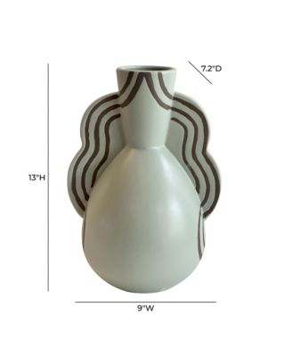 Ceramic Line Art Wavy Vase