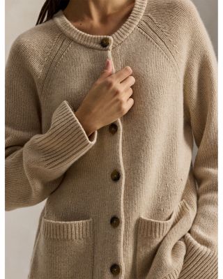Cashmere Crewneck Cardigan Sweater