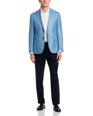 Viscose Bamboo Textured Solid Regular Fit Classic Jacket - Exclusive