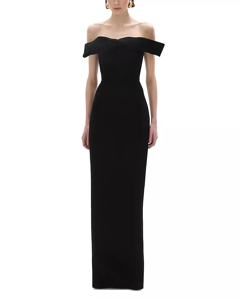 Rachel Gilbert Rydell Off-the-Shoulder Gown