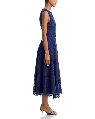 Leaf Lace Sleeveless Midi Dress - Exclusive