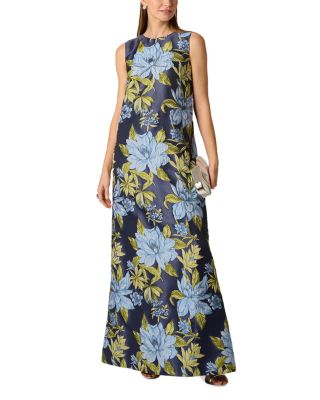 Floral Jacquard Trapeze Gown