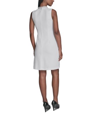 Embellished Neck Scuba Crepe Dress