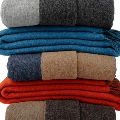 The Gentlemen's Collection Reversible Double Cloth Lambswool Throw