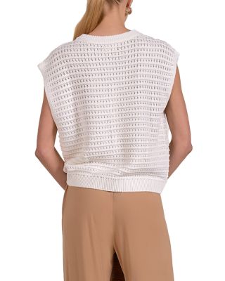 Sleeveless Open Knit Cardigan