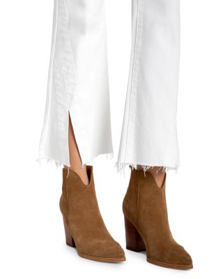 Hannah Mid Rise Crop Flare Jeans in Bright White