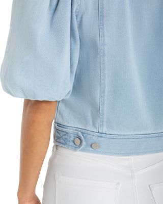 Puff Sleeve Cropped Trucker Jacket