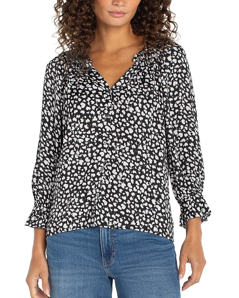 Liverpool Los Angeles Button Front Woven Top