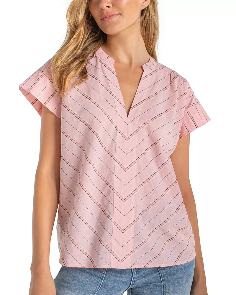 Liverpool Los Angeles Short Sleeve Popover Top