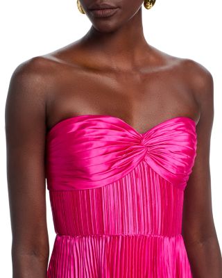 Ruched Bustier Pleated Dress