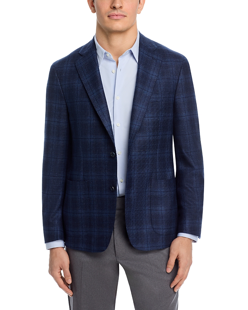 Vince Silk & Wool Plaid Unstructured Slim Fit Sport Coat