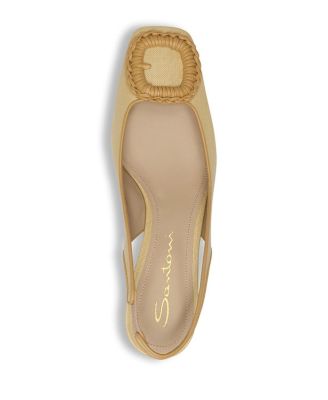  Women's Raffia Mid-Heel Slingback